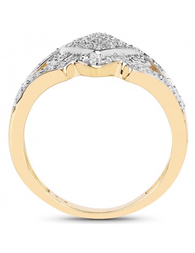 14K Yellow Gold Plated 0.32 Carat Genuine White Diamond .925 Sterling Silver Ring Amélioration de cerveau avec