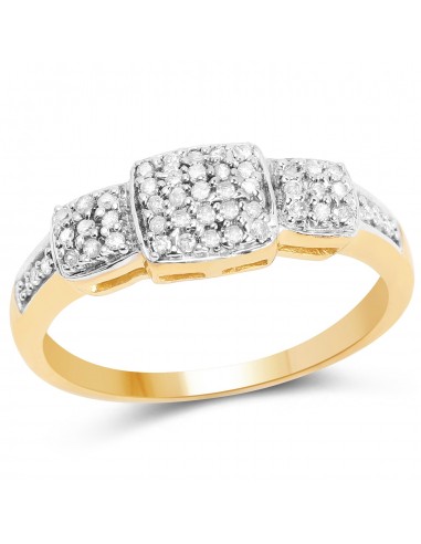 14K Yellow Gold Plated 0.21 Carat Genuine White Diamond .925 Sterling Silver Ring france