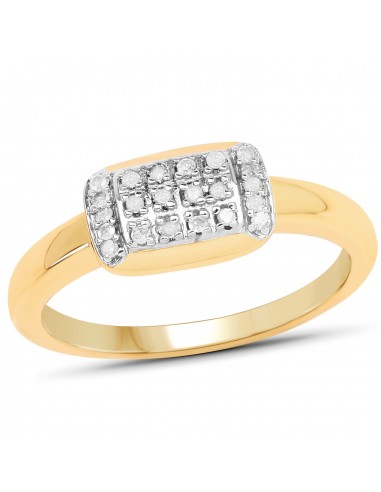 14K Yellow Gold Plated 0.12 Carat Genuine White Diamond .925 Sterling Silver Ring Découvrez la collection