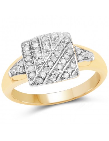 14K Yellow Gold Plated 0.23 Carat Genuine White Diamond .925 Sterling Silver Ring livraison et retour toujours gratuits