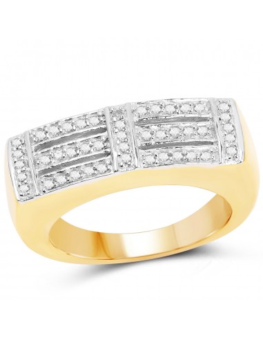 14K Yellow Gold Plated 0.25 Carat Genuine White Diamond .925 Sterling Silver Ring le concept de la Pate a emporter 