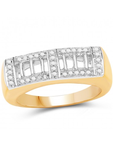 14K Yellow Gold Plated 0.19 Carat Genuine White Diamond .925 Sterling Silver Ring 2024