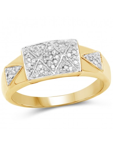 14K Yellow Gold Plated 0.21 Carat Genuine White Diamond .925 Sterling Silver Ring sélection de produits