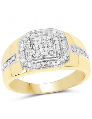 14K Yellow Gold Plated 0.29 Carat Genuine White Diamond .925 Sterling Silver Ring ouvre sa boutique