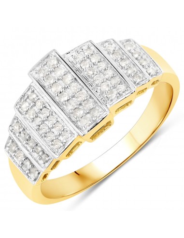 14K Yellow Gold Plated 0.26 Carat Genuine White Diamond .925 Sterling Silver Ring Par le système avancé 