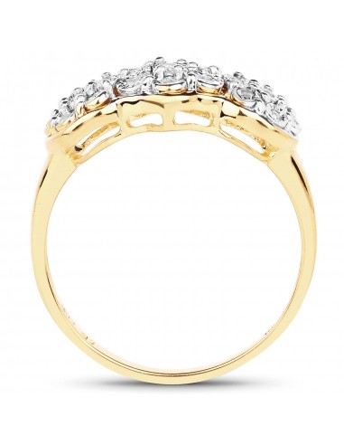 14K Yellow Gold Plated 0.11 Carat Genuine White Diamond .925 Sterling Silver Ring Pour