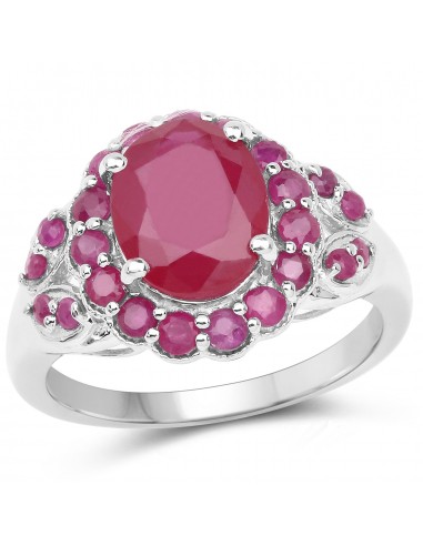 4.43 Carat Glass Filled Ruby and Ruby .925 Sterling Silver Ring vente chaude votre 