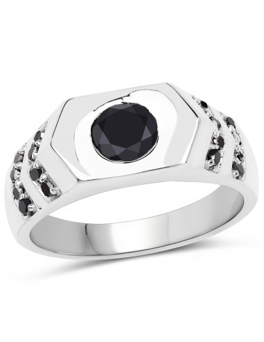 1.53 Carat Genuine Black Diamond .925 Sterling Silver Ring En savoir plus