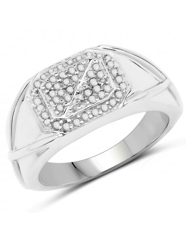 14K White Gold Plated 0.24 Carat Genuine White Diamond .925 Sterling Silver Ring pas chere