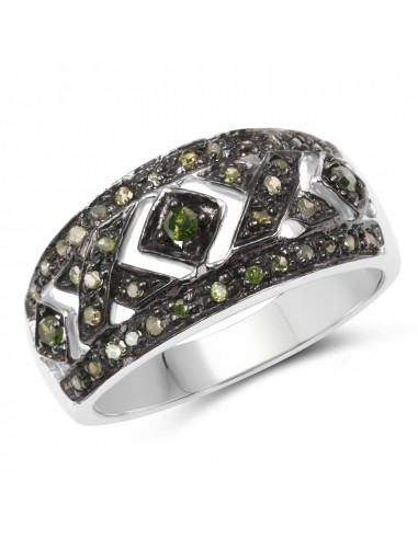 0.27 Carat Genuine Green Diamond .925 Sterling Silver Ring les ligaments