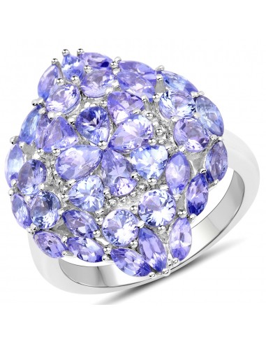 3.36 Carat Genuine Tanzanite .925 Sterling Silver Ring le concept de la Pate a emporter 