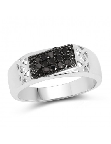 0.23 Carat Genuine Black Diamond .925 Sterling Silver Ring meilleur choix