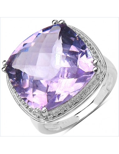 11.93 Carat Genuine Amethyst .925 Sterling Silver Ring du meilleur 