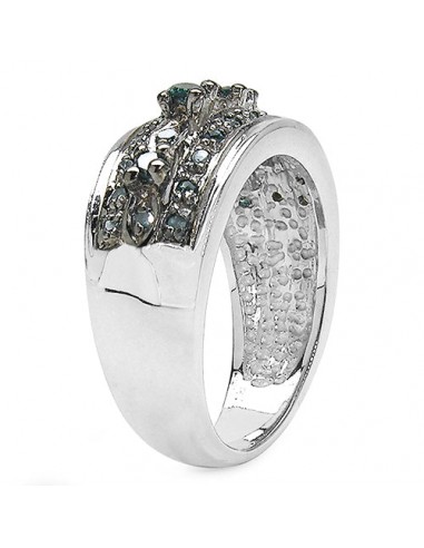 0.27 Carat Genuine Blue Diamond .925 Sterling Silver Ring Toutes les collections ici