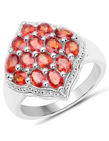 2.80 Carat Genuine Red Sapphire .925 Sterling Silver Ring rembourrage situé sous