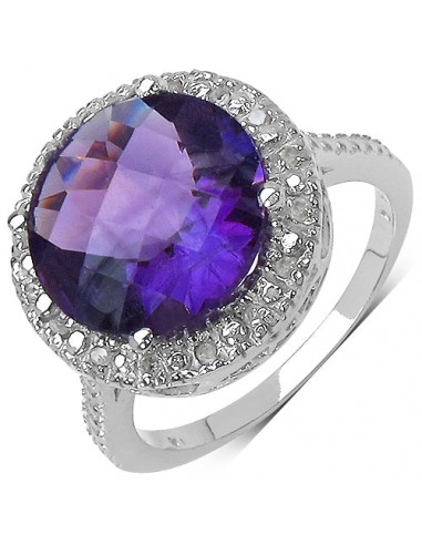 5.73 Carat Amethyst and White .925 Sterling Silver Ring soldes