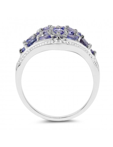 1.57 Carat Genuine Tanzanite .925 Sterling Silver Ring pas cher