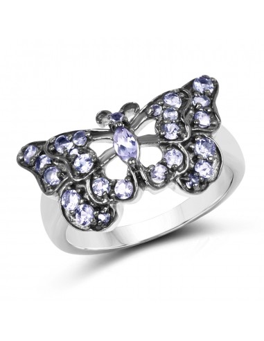 0.67 Carat Genuine Tanzanite .925 Sterling Silver Ring en stock