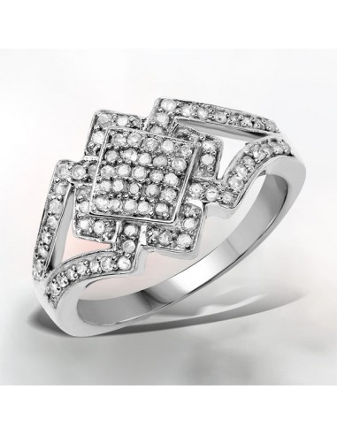 0.32 Carat Genuine White Diamond .925 Sterling Silver Ring en ligne