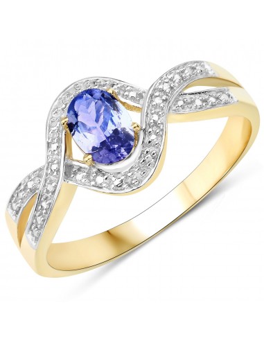 0.75 Carat Genuine Tanzanite .925 Sterling Silver Ring Amélioration de cerveau avec