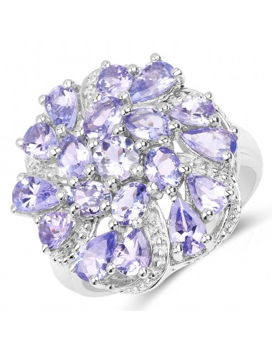 3.35 Carat Genuine Tanzanite .925 Sterling Silver Ring en ligne