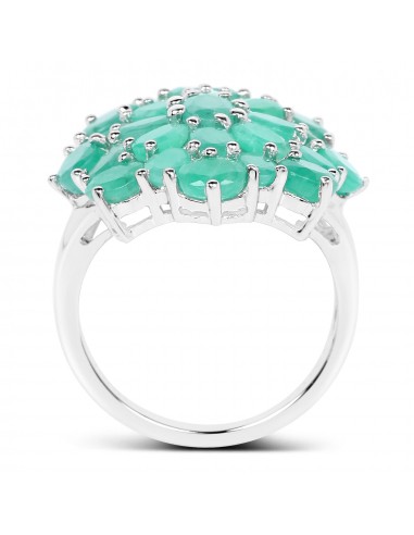 5.88 Carat Genuine Emerald .925 Sterling Silver Ring plus qu'un jeu 