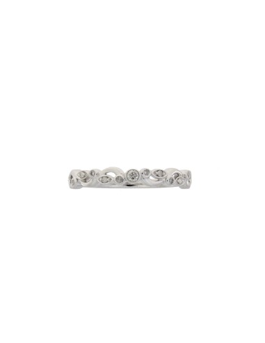 .08ct Diamond stackable band set 10KT White Gold les muscles