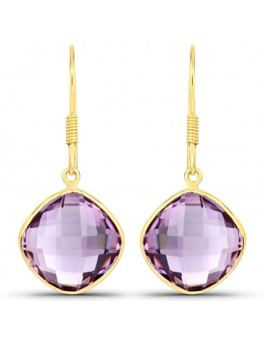 11.86 Carat Genuine Amethyst .925 Sterling Silver Earrings Faites des économies