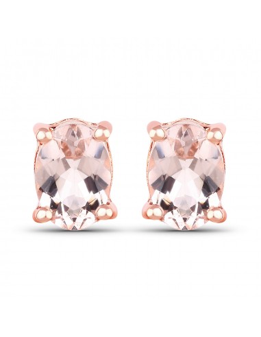 18K Rose Gold Plated 1.70 Carat Genuine Morganite .925 Sterling Silver Earrings Voir les baskets