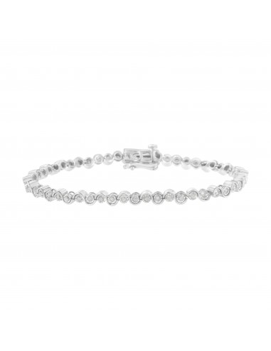 .925 Sterling Silver 1.0 cttw Miracle-Set Diamond "U" Link Bracelet(I-J Color, I3 Clarity) -7.25" Venez acheter