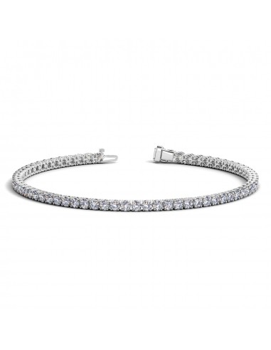 14k White Gold Round Diamond Tennis Bracelet (3 cttw) pas chere