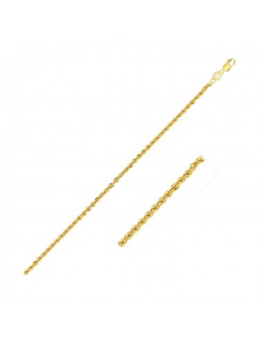 2.0mm 14k Yellow Gold Light Rope Chain est présent 