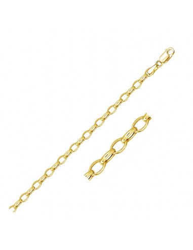 4.6mm 14k Yellow Gold Oval Rolo Chain l'achat 