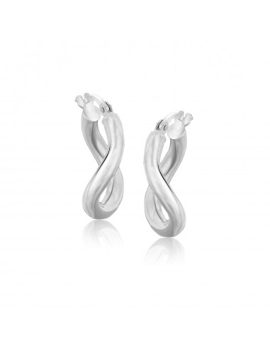 14k White Gold Italian Twist Hoop Earrings (5/8 inch Diameter) 2 - 3 jours ouvrés.