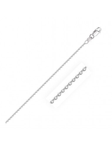 18k White Gold Round Cable Chain 1.5mm solde