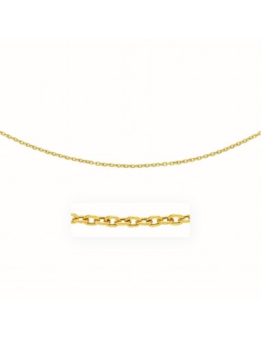 3.5mm 14k Yellow Gold Pendant Chain with Textured Links meilleur choix