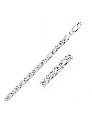 5.8mm 14k White Gold Solid Miami Cuban Chain rembourrage situé sous