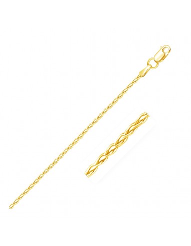 14k Yellow Gold Round Wheat Chain 1.5mm votre