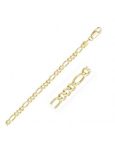 3.8mm 14k Yellow Gold Solid Figaro Chain livraison et retour toujours gratuits