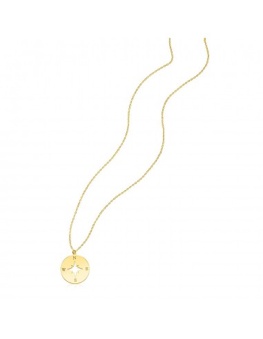 14K Yellow Gold Necklace with Compass Vous souhaitez 