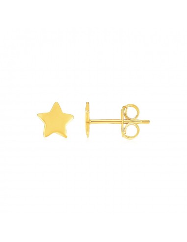 14k Yellow Gold Post Earrings with Stars destockage