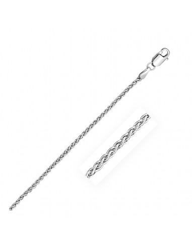 2.2mm Sterling Silver Rhodium Plated Wheat Chain d'Europe débarque