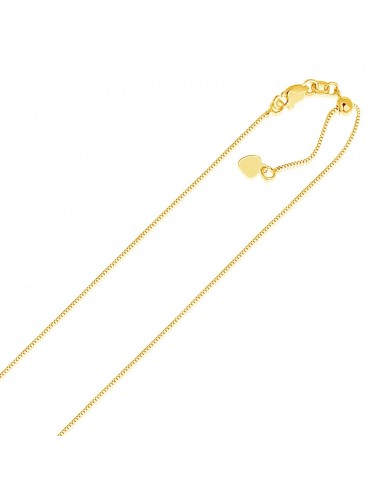 14k Yellow Gold Adjustable Box Chain 0.7mm chez Cornerstreet bien 