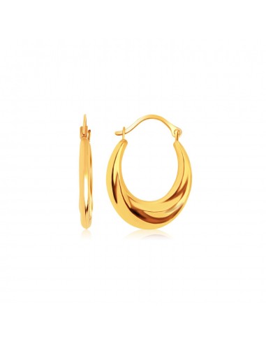 14k Yellow Gold Graduated Oval Hoop Earrings une grave pollution 