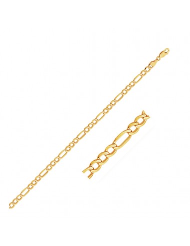 4.6mm 14k Yellow Gold Lite Figaro Bracelet l'évolution des habitudes 