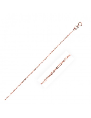 14k Rose Gold Singapore Chain 1.0mm pas cheres