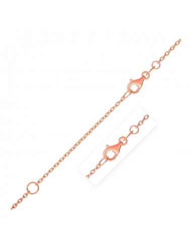 Extendable Cable Chain in 14k Rose Gold (1.2mm) destockage