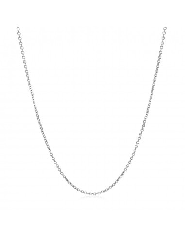 14k White Gold Round Cable Link Chain 1.2mm Voir les baskets