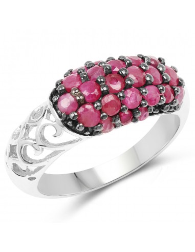 1.55 Carat Genuine Ruby .925 Sterling Silver Ring livraison gratuite