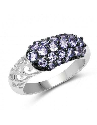 1.35 Carat Genuine Tanzanite .925 Sterling Silver Ring Les êtres humains sont 